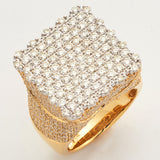 14KY+W 6.50CTW DIAMOND SQUARE FLAT TOP MENS RING