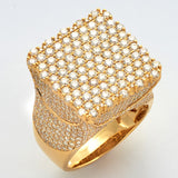 14KY 6.50CTW DIAMOND SQUARE FLAT TOP MENS RING