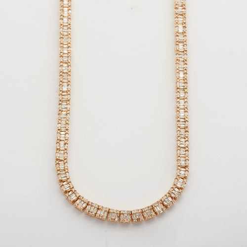 14KY 6.65CTW BAGUETTE DIAMOND SQUARE CLUSTER