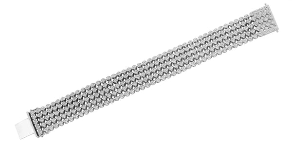 SS 1.25CTW 5-ROW DIAMOND BRACELET